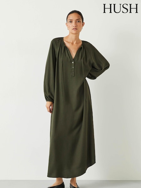 Hush Green Leilani Gathered Midi Dress (Q98316) | €56