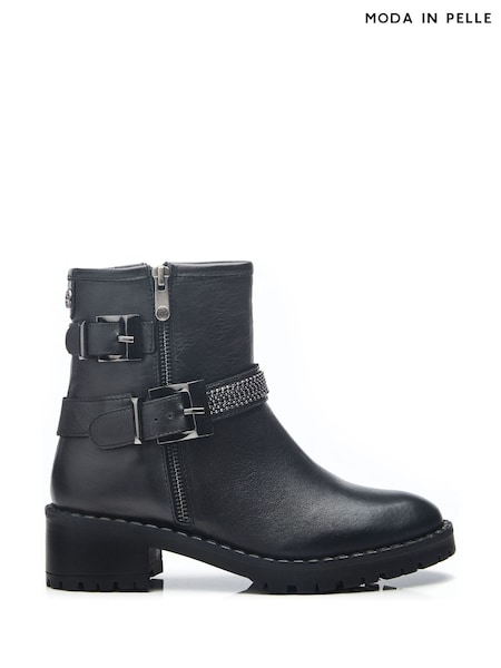 Moda In Pelle Cataner Two Buckle Strap Biker Boots (Q98333) | €111