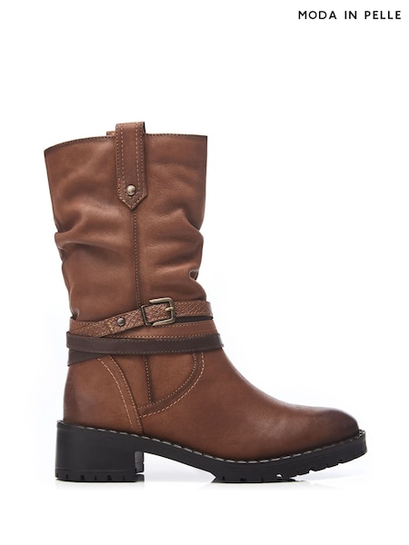 Moda In Pelle Beckette Multi Buckle Mid Height Cleated Ankle Boots (Q98337) | ₪800