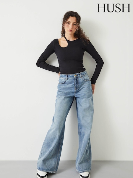 Hush Black Sabina Cut out Long Sleeve Top (Q98472) | €17