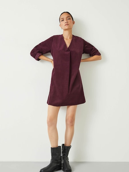 Roșu - Rochie mini din catifea reiată Hush Emory (Q98480) | 318 LEI