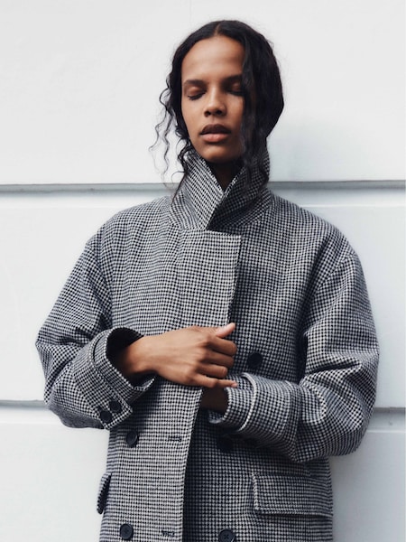 Hush Rose Check Double Breasted Coat (Q98499) | €158