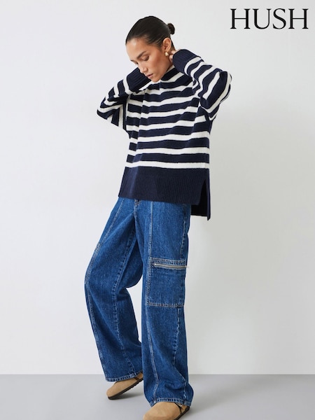 Hush Rhona Striped Roll Neck Jumper (Q98519) | €26