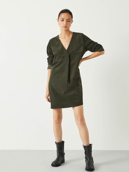 Verde - Rochie mini din catifea reiată Hush Emory (Q98525) | 318 LEI