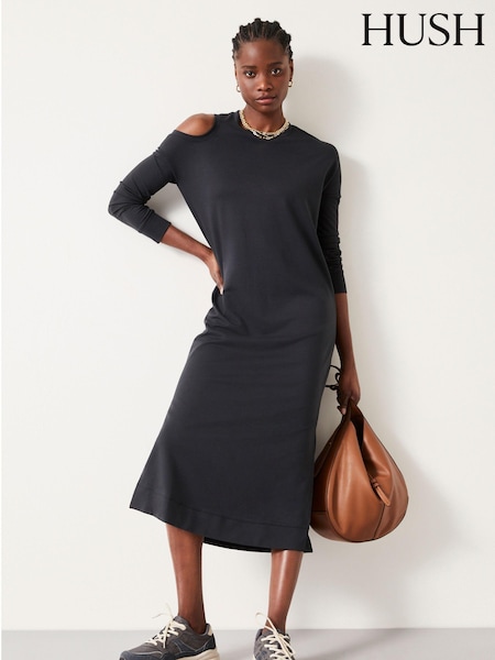 Hush Black Neena Cut Out Midi Dress (Q98544) | €51