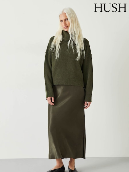 Hush Green Cropped Roll Neck Jumper (Q98564) | €65