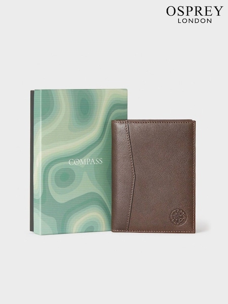 Osprey London The Compass Leather Passport Brown Holder (Q98760) | 322 QAR