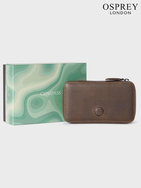 Osprey London The Compass Leather Tech Pouch Brown Wallet (Q98820) | € 195