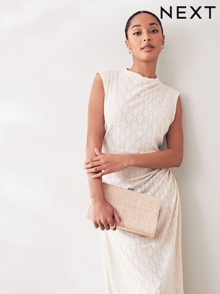 Złoty - Raffia Clutch Bag (Q98877) | 63 zł