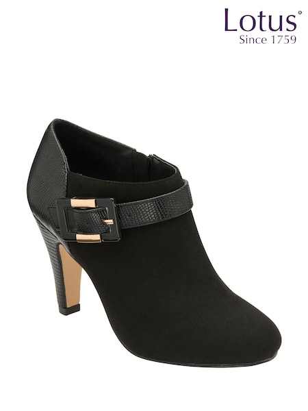 Negru - Pantofi cu toc Lotus cu fermoar Cizme (Q98925) | 271 LEI