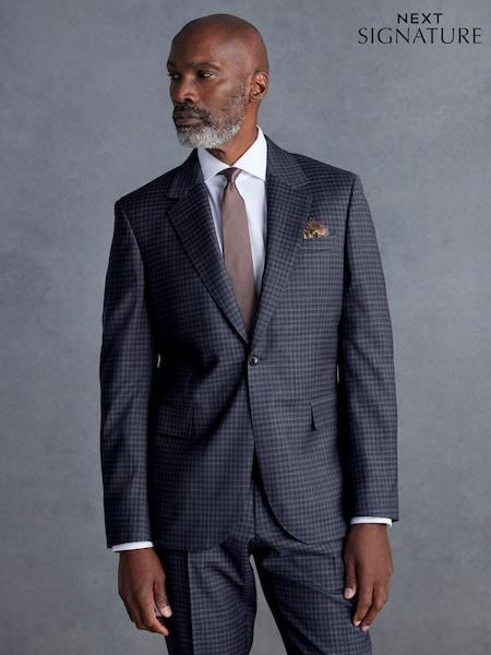 Purple Slim Fit Signature Zignone Check Suit (Q98954) | AED413