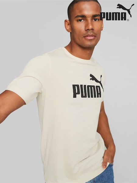 Blanco - Puma Mens Essentials Logo 100% Cotton T-Shirt (Q98980) | 30 €