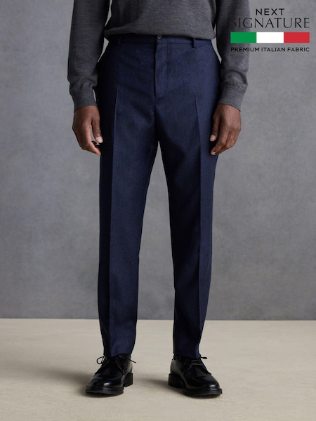 Blue Signature Zignone Italian Wool Flannel Slim Fit Formal Trousers (Q98991) | €39