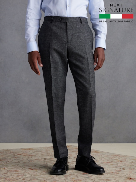 Grey Slim Fit Signature TG Di Fabio Italian Fabric Textured Suit Trousers (Q99010) | €115