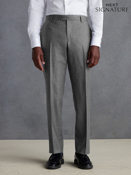 Grey Signature Zignone Flannel Suit Trousers (Q99033) | €132