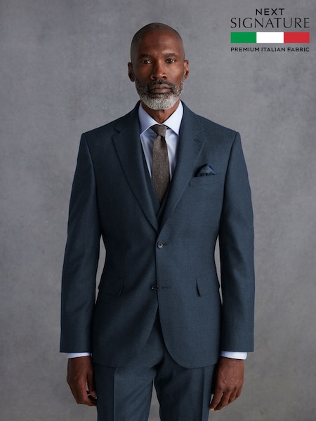 Blau - Regulär - Signature Zignone Flannel Suit Jacket (Q99066) | 222 €
