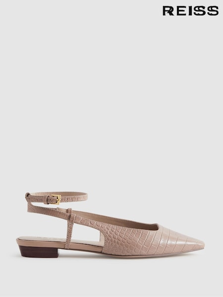 Nude - Reiss Freya Ballerinas aus Leder mit Fersenriemen (Q99091) | 242 €