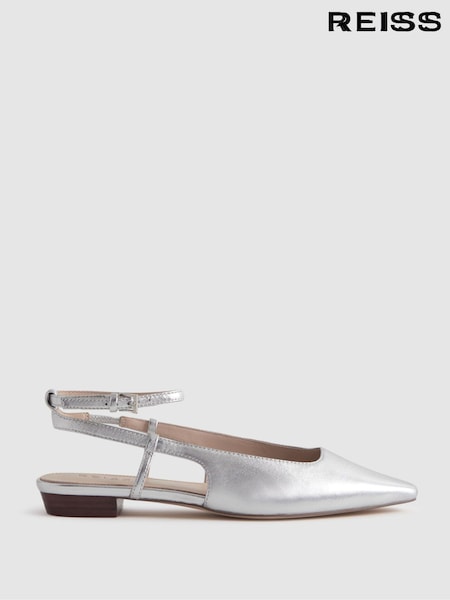 Hopea - Reiss Freya Leather Slingback Ballerina Flats (Q99102) | €249