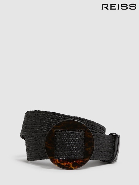 Reiss Black Rachel Elasticated Woven Belt (Q99137) | €40
