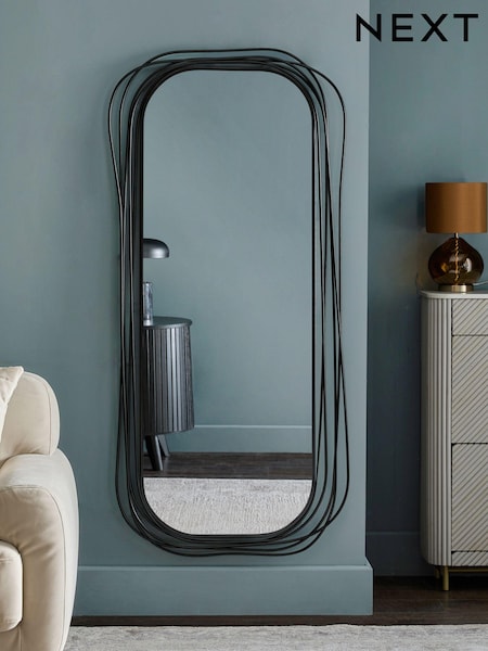 Black Contemporary Metal Full Length Mirror (Q99159) | €305