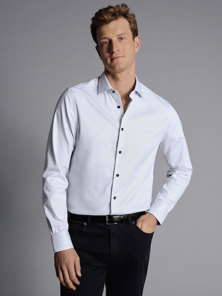 Charles Tyrwhitt Non-iron Dot Stretch Texture Slim Fit 100% Cotton Shirt (Q99166) | 117 €