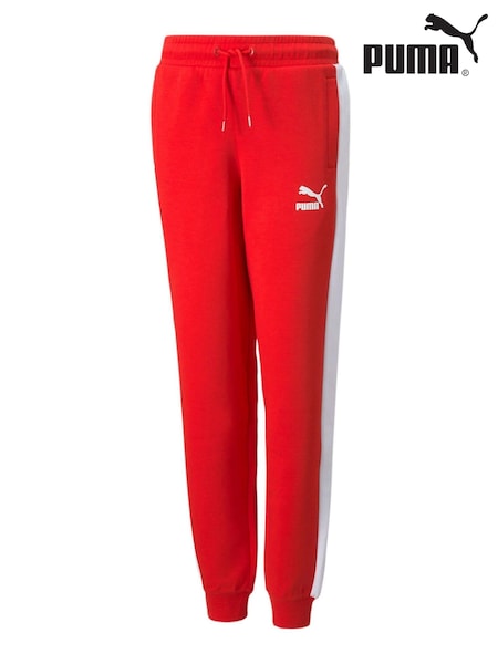 Czerwony - Puma Iconic T7 Youth Track Joggers (Q99253) | 125 zł
