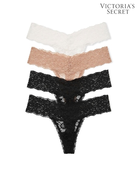 Victoria's Secret Black/Nude/White 4 Pack Knickers (Q99654) | €22.50