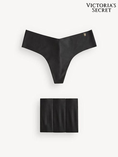 Victoria's Secret Black Thong 4 Pack Knickers (Q99707) | €22.50