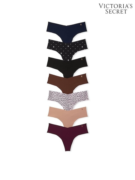Victoria's Secret Blue/Black/Nude/Red Thong 7 Pack Knickers (Q99724) | €40
