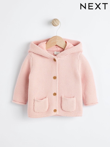 Vaaleanpunainen - Knitted Baby Cardigan (0mths-2yrs) (Q99771) | €19 - €22