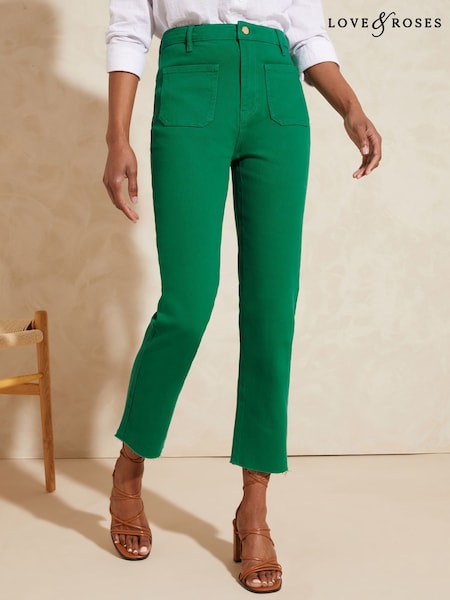 Зеленый - Love & Roses Slim Crop Jeans (Q99778) | €26