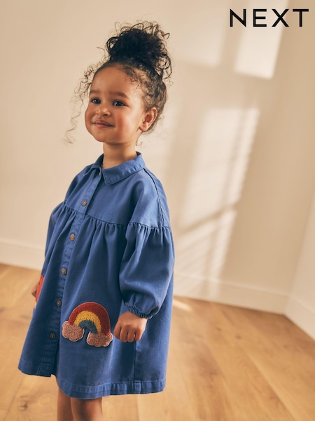 Kobaltno moder lik - 100% Cotton Shirt Dress (3mths-8yrs) (Q99986) | € 12 - € 15