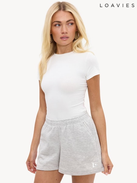 Grey - Loavies Never Look Back Gray Shorts With Silver Logo