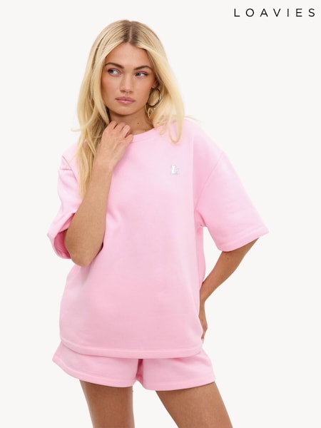 Pink - Loavies Daydream Believer T-shirt With Silver Logo
