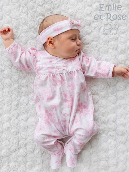 Rosa - Emile Et Rose Mary All Over Print All-in-one With Bow, Ric-rac & Hairband