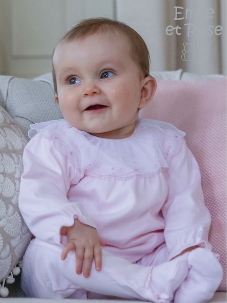 وردي - Emile Et Rose Mabel All-in-one With Embroidered Overlay Tulle Collar