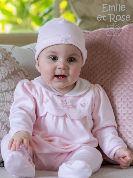Розовый - Emile Et Rose Matilda All-in-one With Scalloped Embroidered Yoke & Hat