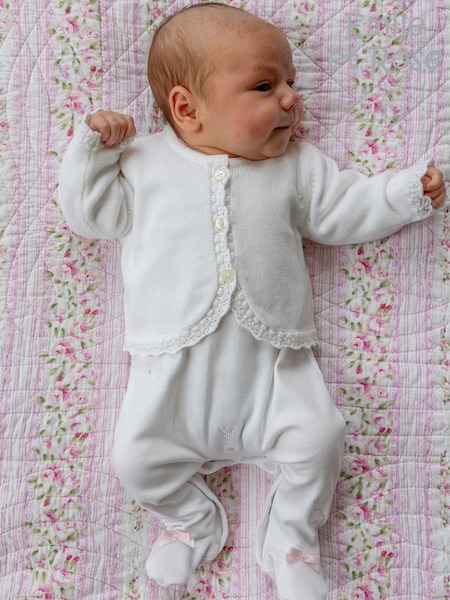 Balta - Emile Et Rose Margot Knitted Cardigan With Crocheted Lace Effect Hems