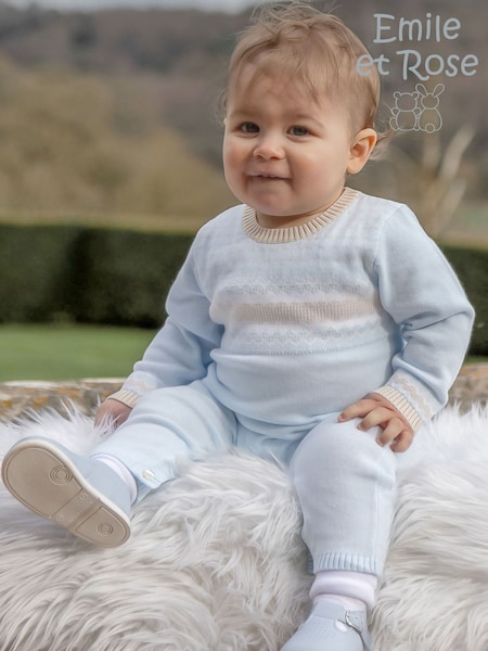 Blå - Emile Et Rose Magnus Knitted All-in-one With Fairisle Diamond Design