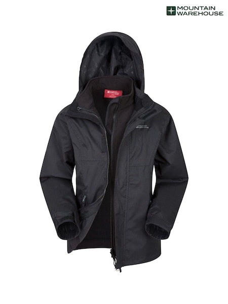 Negru - Mountain Warehouse Bracken Kids Waterproof 3 In 1 Jacket (R06625) | 267 LEI