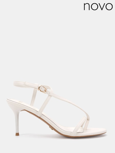 White - Novo Rosselyn Mid Heel Strappy Stiletto Sandals