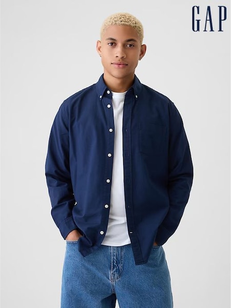 Gap Blue Regular Fit Long Sleeve Oxford Shirt (R07577) | €57