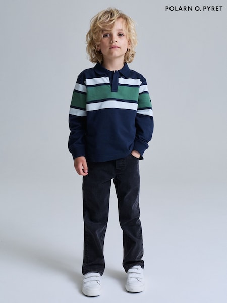 Blue - Polarn O. Pyret Long Sleeve Rugby Top