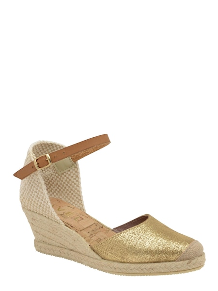 Ravel Gold Metallic Espadrille Wedge (R10344) | €40