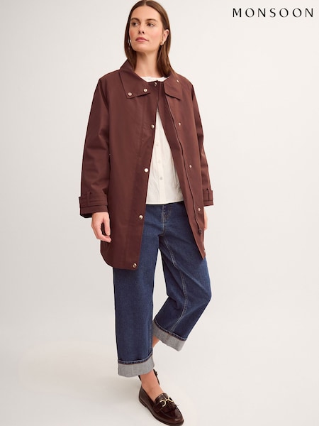বাদামী - Monsoon Simone Waterproof Rain Jacket