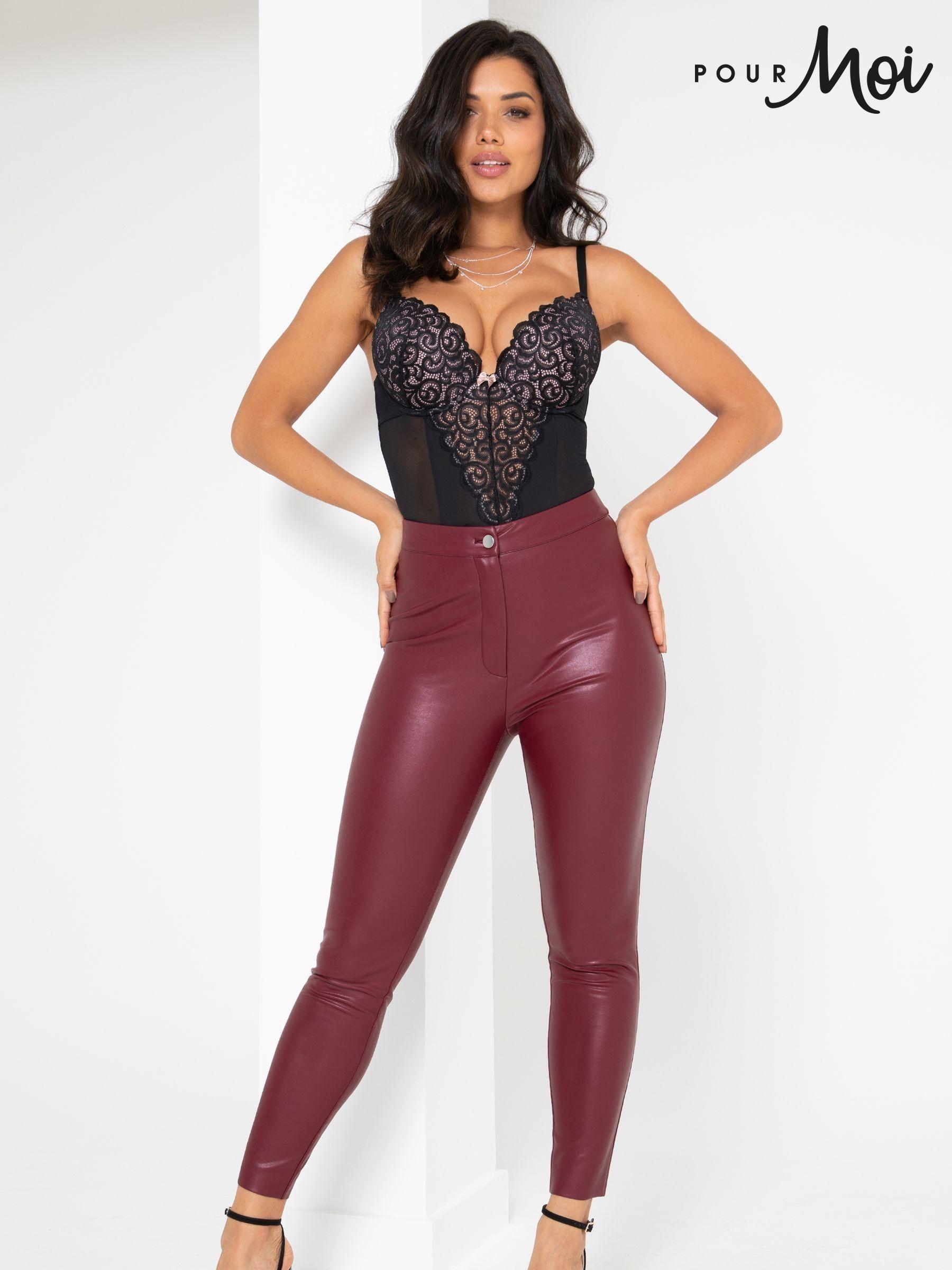 Women s Faux Leather Trousers High Waisted Faux Leather Trousers Next