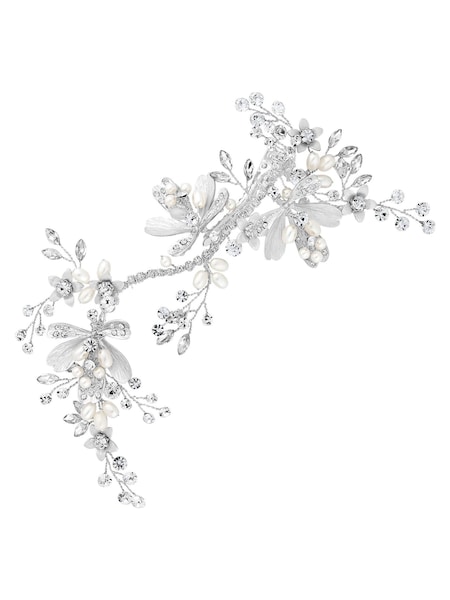 Jon Richard Silver Plated Silver Painted Leaves And Crystal Bead Dogclip - Gift Pouch (R22607) | €29