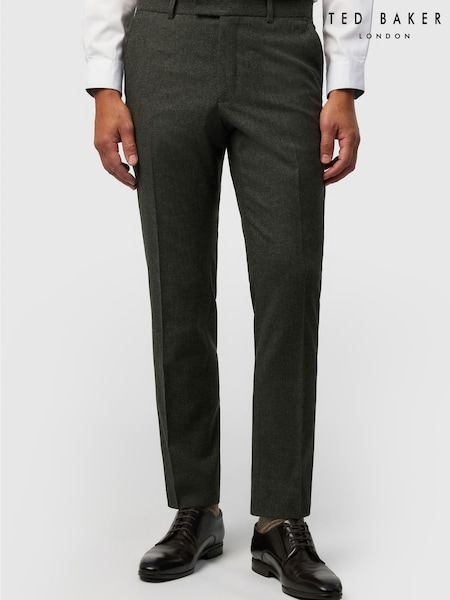 Yaşıl - Regular Ted Baker Tailoring Fit Texture Puppytooth Trousers