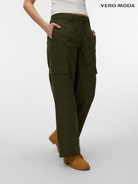 Green - Vero Moda Wide Leg Cargo Trousers