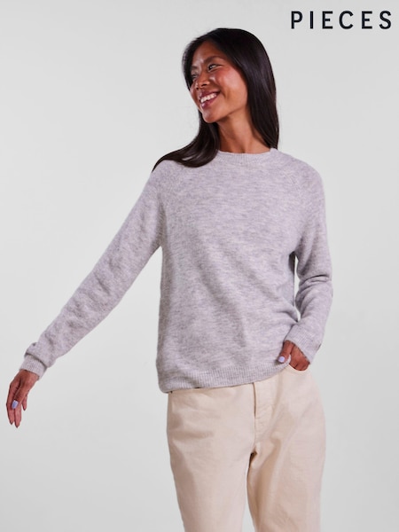 PIECES Grey Cosy Long Sleeve Jumper (R23934) | €13.50